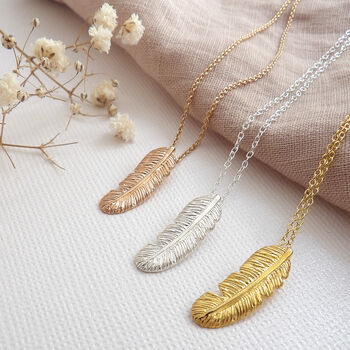 Feather Sterling Silver Necklace, 2 of 11