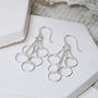 Sterling Silver Cascading Dangly Circles Earrings, thumbnail 1 of 4