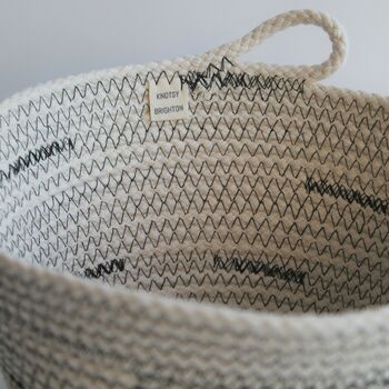 Mono Patterned Rope Plant Pot, 3 of 5