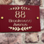 Personalised House Number And Road Foliage Design House Sign Acrylic, thumbnail 6 of 7