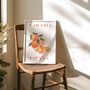 Spanish Orange Art Print Poster, Spain, Fruit, Hand Drawn, thumbnail 1 of 4