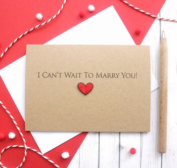 Personalised I Can't Wait To Marry You, Love Heart Card, 2 of 7