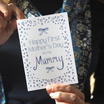 Hearts And Bows First Mother's Day Card, 2 of 3