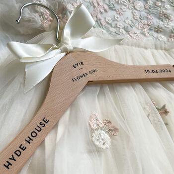 Personalised Children’s Wedding Wooden Coat Hanger, 6 of 11
