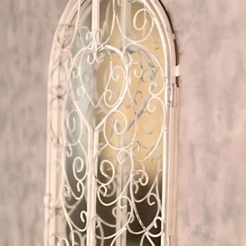 French Window Mirror Large Wall Mounted White Shutter, 4 of 6