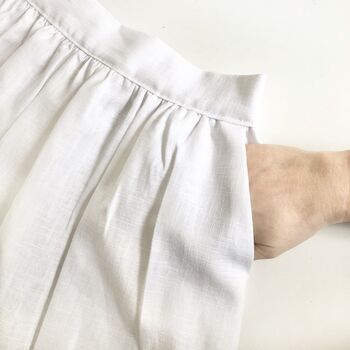 100% Linen Midi Skirt, White Linen Skirt, 4 of 4