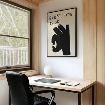 Everything Is Ok Hand Wall Art Print, 10 of 11