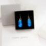 Blue Glass Drop Earrings, thumbnail 1 of 4