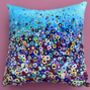 Blue Dotty Velvet Cushion, thumbnail 5 of 6