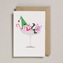 Risograph Christmas Card Champagne Elf, thumbnail 1 of 6