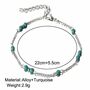 Silver Plated Summer Turquoise Beaded Anklet, thumbnail 4 of 5