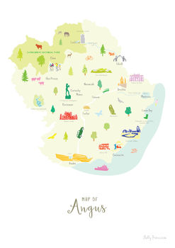 Map Of Angus Art Print, 6 of 9