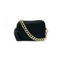 Black Leather Crossbody And Gold Chain Strap, thumbnail 1 of 7