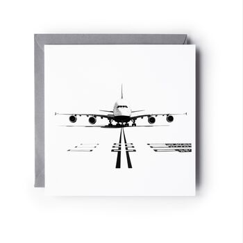 Airbus A380 Hand Drawn Aviation Card, 2 of 6