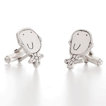 Personalised Silver Cufflinks Drawn By Your Child, 2 of 4