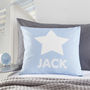 Personalised Scandi Blue Star Cushion, thumbnail 2 of 3