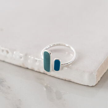 Silver Plated And Blue Statement Ring, 6 of 9