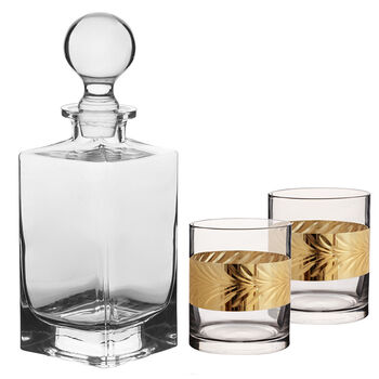 Luxury Decanter And Gold Tumblers Gift Set, 2 of 3