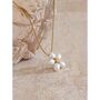 Monaco D’or Gold Pearl White Daisy Flower Pendant Charm Necklace, thumbnail 2 of 4