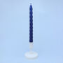G Decor Coraline Cérulea Set Of Two, 10 Or 20 Royal Blue Twisted Dinner And Taper Candles, thumbnail 3 of 3