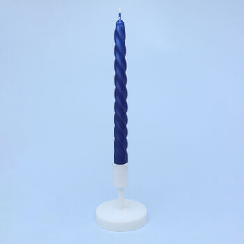 G Decor Coraline Cérulea Set Of Two, 10 Or 20 Royal Blue Twisted Dinner And Taper Candles, 3 of 3