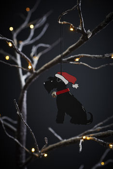 Black Schnauzer Christmas Tree Decoration, 3 of 3