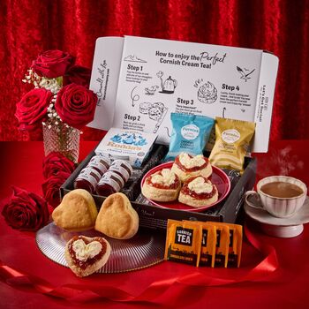 Love Heart Cream Tea Hamper Valentine's Gift For Her |, 3 of 4