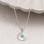 Sterling Silver Turquoise Sun Disc Necklace, thumbnail 2 of 5