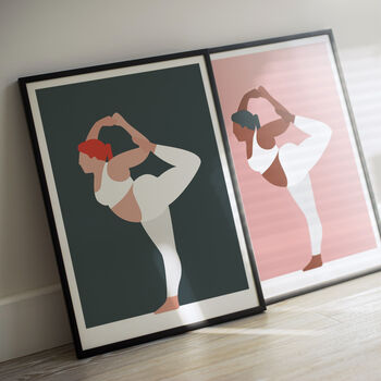 Standing Bow Yoga Pose Art Print, 2 of 5