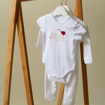 Personalised First Valentine's Day Baby Grow, 4 of 7