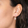 Sterling Silver Small Hoop And Pearl Earrings, thumbnail 2 of 7