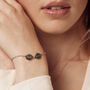 Family Name Bracelet, Sterling Silver Two Organic Pebbles, thumbnail 4 of 6