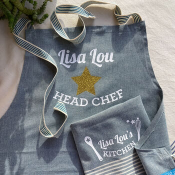 Personalised Cotton Apron, Tea Towels, Sustainable Gift, 7 of 11