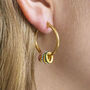 Hoop Earrings With Family Birthstone Rings, thumbnail 2 of 9