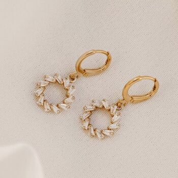 Lucy | 14k Gold Plated Huggie Hoop Earrings, 5 of 6