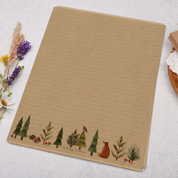A4 Kraft Letter Writing Paper With Woodland, 3 of 4