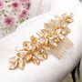 Enya Champagne Gold Crystal Hair Comb, thumbnail 1 of 8