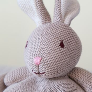 Personalised Grey Knitted Bunny Comforter Set, 3 of 7