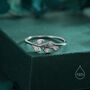 Sterling Silver Cz Leaf Ring, thumbnail 1 of 12