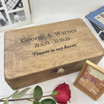 Personalised Memorial Wooden Keepsake Box, 3 of 9