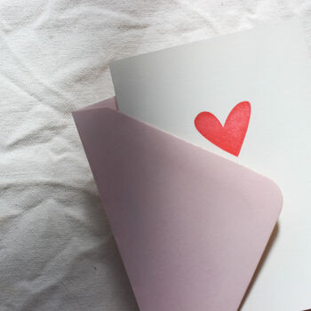 Handprinted Red Heart Mini Card, 3 of 4