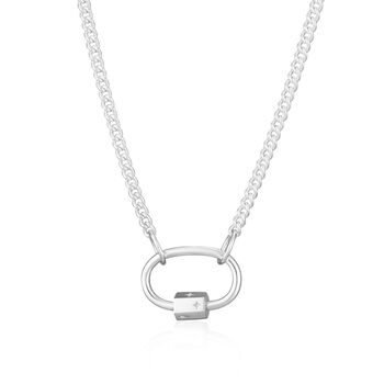 Oval Carabiner Curb Chain Necklace, 7 of 8