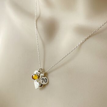 Personalised 70th Birthday Necklace With Heart, 3 of 6
