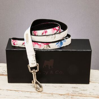 Disley Pink And Blue Floral Dog Lead, 2 of 9
