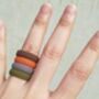 Handmade Thin Silicone Wood Effect Ladies Ring, thumbnail 4 of 9