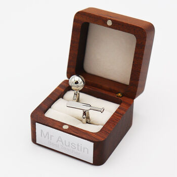 Personalised Cricket Bat And Ball Cufflinks, 2 of 4