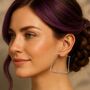 Square Hammered Gold Plated Silver Hoop Earrings, thumbnail 4 of 8
