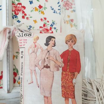 Vintage Sewing Pattern Fabric Gift Sachet, 2 of 9