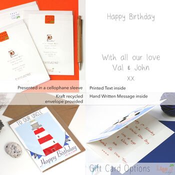 Personalised Lighthouse Family Birthday Card, 9 of 9