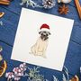 Pug Christmas Card, thumbnail 1 of 4